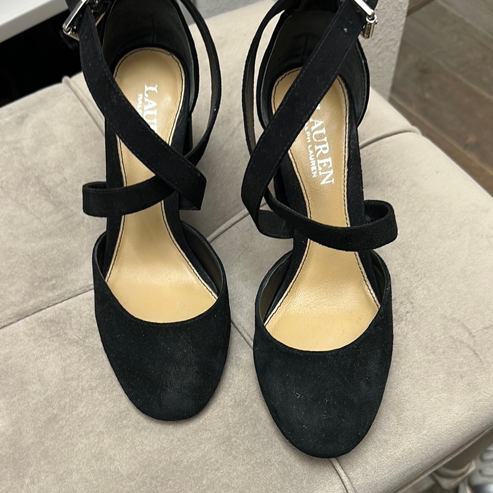 Lauren Ralph Lauren Black  Heels with Crisscross Straps